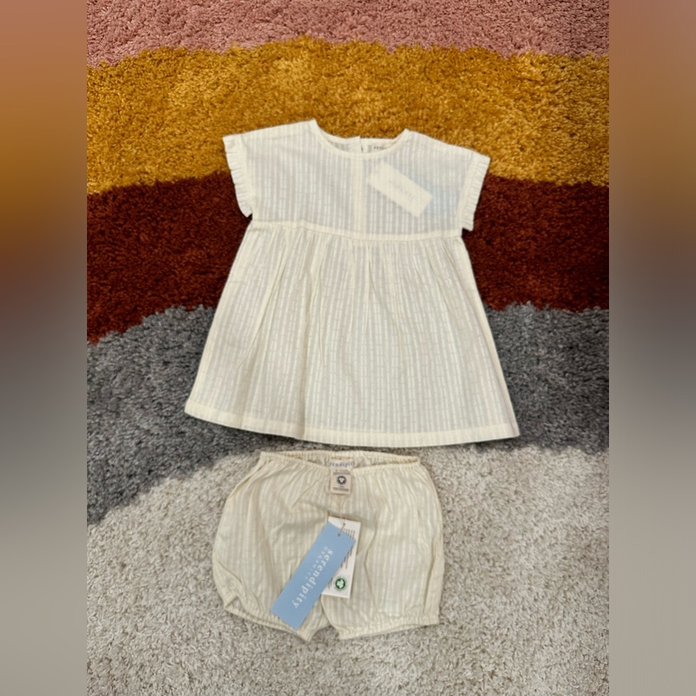 NWT Serendipity Cream Dress with Bloomers 18-24months